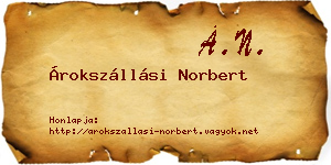 Árokszállási Norbert névjegykártya