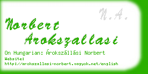norbert arokszallasi business card